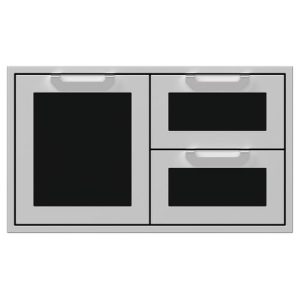 Hestan 36" Double Drawer & Storage Door Combo Recessed Marquise Acc - Stealth