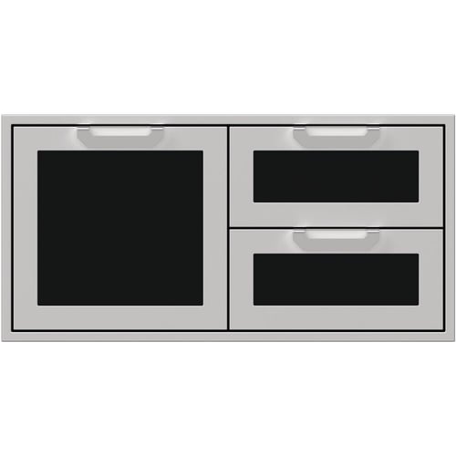 Hestan 42" Double Drawer & Storage Door Combo Recessed Marquise Acc - Stealth