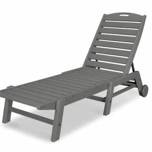 POLYWOOD Nautical Chaise with Wheels in Slate Grey
