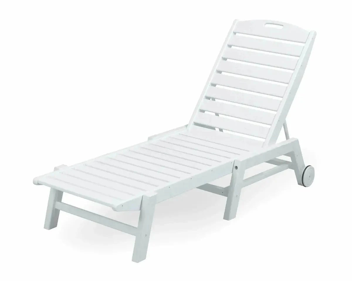 POLYWOOD Nautical Chaise with Wheels in White