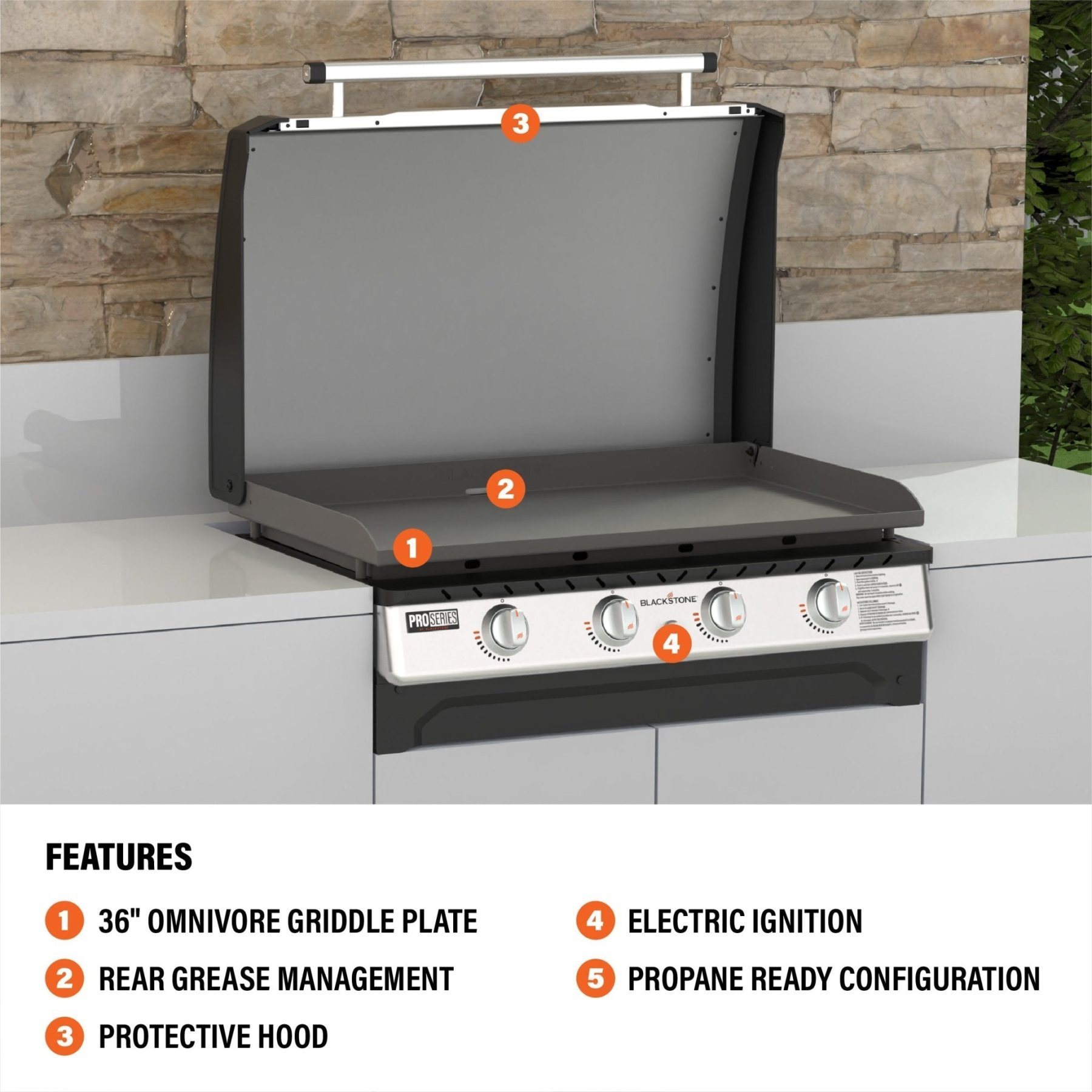 36" Drop-in Griddle with Hood (Propane)