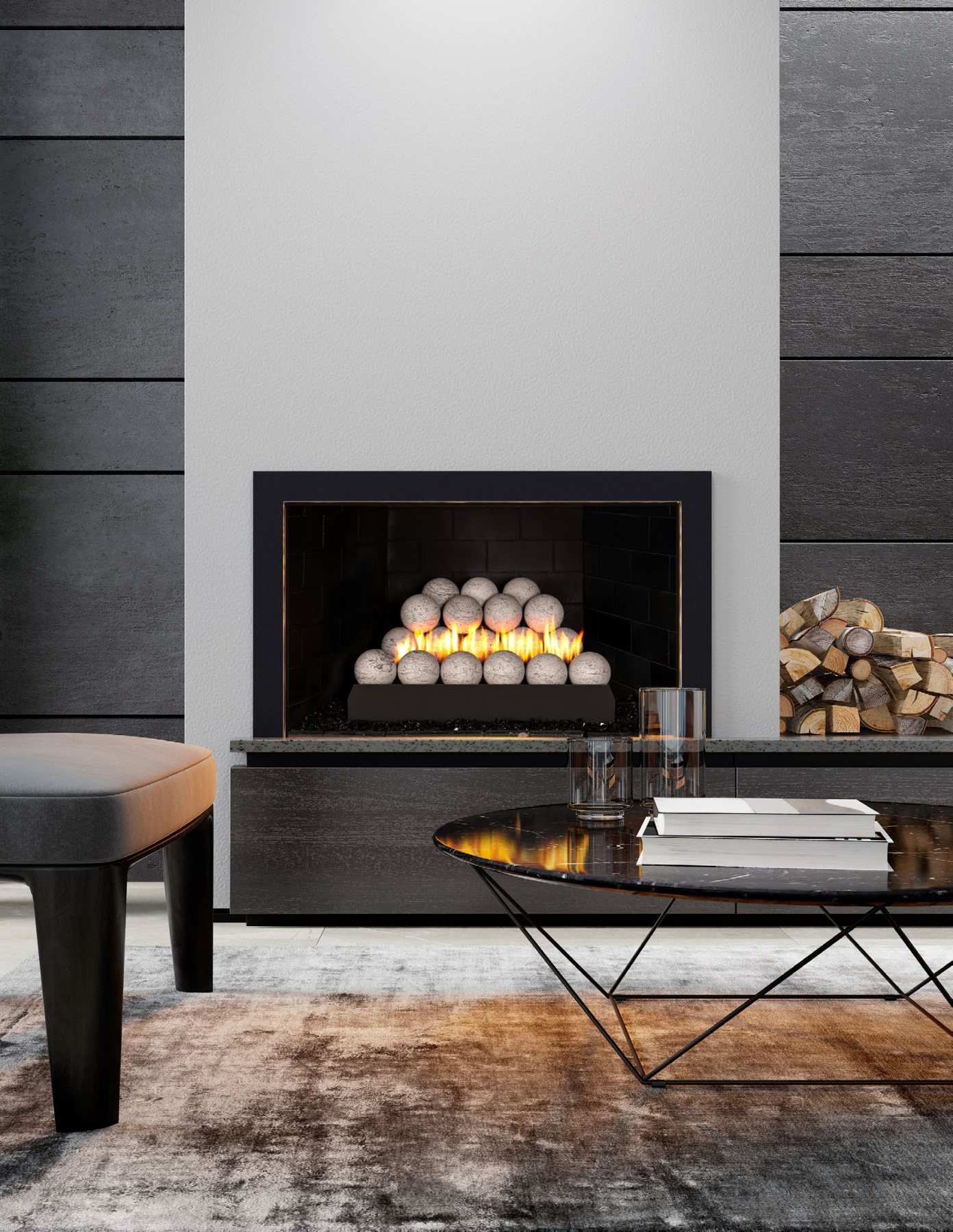 Real Fyre 4” Carrera Marble Vf Sphere