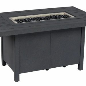 Woodard Rectangular Fire Table with Tri-Slat Top in Twilight Finish